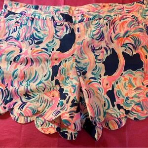 Lilly Pulitzer Scalloped Hem Printed Shorts - Pink, Navy, Coral, Teal